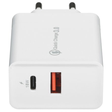 Сетевое зарядное устройство Rexant Type-C + USB 3.0 с Quick charge, белый