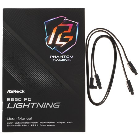 Материнская плата ASRock B650 PG Lightning, AM5, AMD B650, 4xDDR5, 4xSATA, 3xM.2, 1xPCI-E 4.0 x16, 1xPCI-E 4.0 x2, 1xHDMI, 1x 2.5Gb LAN, 4xUSB-A 2.0, 7xUSB-A 3.2 Gen 1, 1xUSB-C 3.2 Gen 2x2, 3x3.5 мм, 7.1, ATX