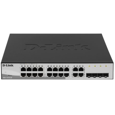 Коммутатор D-Link Gigabit Smart Switch with 16 10/100/1000Base-T ports and 4 Gigabit MiniGbIC (SFP) ports