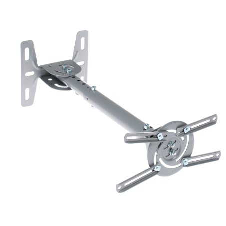 Крепеж Wize WPB-S серебро Универсальное комплект для проектора, длина штанги 44-64 см, наклон +/- 15°, поворот +/- 15°, до 12 кг, 260х260