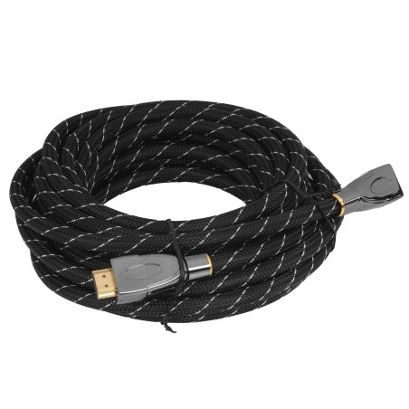 Кабель HDMI Wize WAVC-HDMIRA-7M 7 м., v.2.0b, 19M/19M, 4K/60 Hz 4:4:4, 26 AWG, HDCP 1.4, HDCP 2.2, Ethernet, позол.угловой разъем, экран, черный, пакет