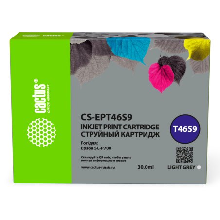 Картридж струйный Cactus CS-EPT46S9 T46S9 светло-серый (30мл) для Epson SureColor SC-P700