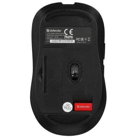 Мышь беспроводная Defender Gassa MM-105 серый, 1600 dpi, радиоканал, USB, кнопки - 6