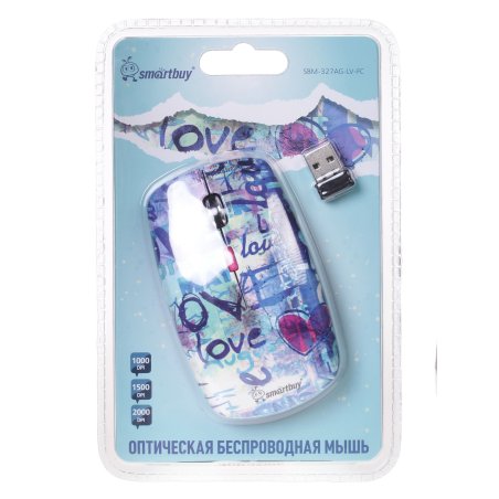 Мышь беспроводная Smartbuy 327AG принт Цветы SBM-327AG-FL-FC