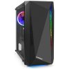 Компьютерный корпус Minitower ExeGate Mistery R2-NPX600 (mATX, БП 600NPX с вент. 12 см, 2*USB+1*USB 3.0, аудио, черный, 1 вент. 12см с RGb подсветкой и полоса на передней панели, боковая панель - закаленное стекло)