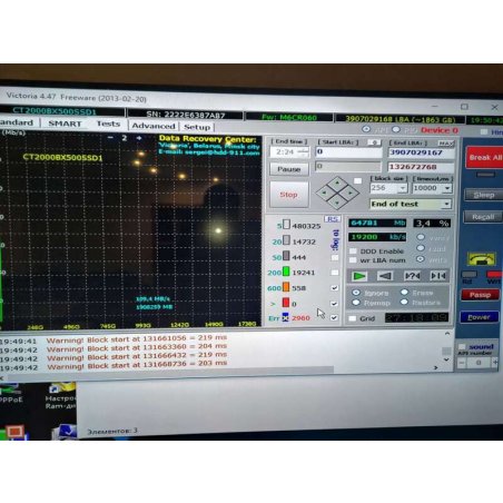 Накопитель SSD Crucial BX500, 2Tb, SATA III, 2.5", R/W 540/500