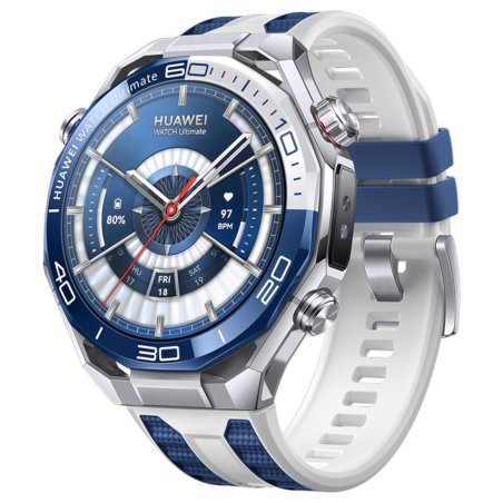 Умные часы Huawei Watch Ultimate 2 MCH-AL00, 1.5" AMOLED, Wi-Fi, Bluetooth, NFC, 20 ATM, титан / синий / белый