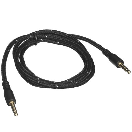 Аудиокабель AUX Rexant 3.5 мм в тканевой оплетке 1 м черный