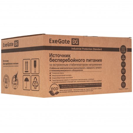 Источник бесперебойного питания ExeGate NEO NNB-850.LED.AVR.8SH.CH 850VA/510W, LED, AVR, 8*Schuko, 4*USB-порта для зарядки, черный