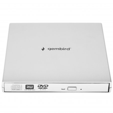 Оптический привод внешний с интерфейсом USB 2.0 Gembird DVD-USB-02-SV пластик, серебро