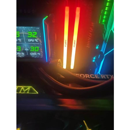 Оперативная память Kingston Fury Renegade, DDR4, 32Gb (1x32Gb), 3200MHz, CL16, DIMM, с радиатором, черный