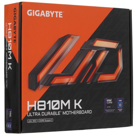 Материнская плата Gigabyte H810M K, LGA1851, Intel H810, 2xDDR5, 4xSATA, 1xM.2, 1xPCIe 4.0 x16, 1xPCIe 3.0 x1, 1xDP, 1xHDMI, 1x1Gb LAN, 2xUSB-A 5Gbps, 4xUSB-A 2.0, 3x3.5 мм, 7.1, mATX