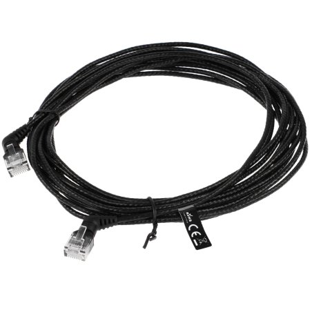 Патч-корд Vention прямой UTP cat.6a, RJ45 угол 90 - 5м. черный