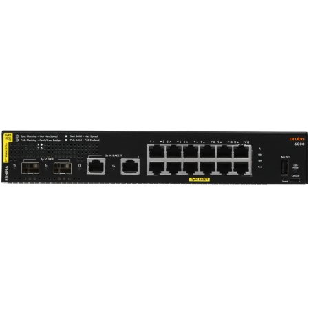 Коммутатор HPE Aruba Networking CX 6000 24G Class4 PoE 4SFP 370W, 24×1 Гбит/с PoE+ + 4×1 Гбит/с SFP, управляемый