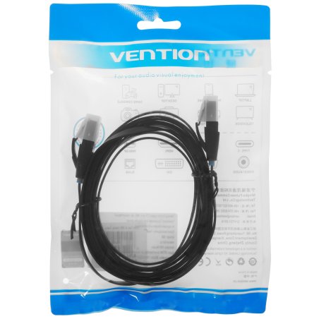 Патч-корд Vention прямой UTP cat.6, RJ45 - 3 м. плоский черный