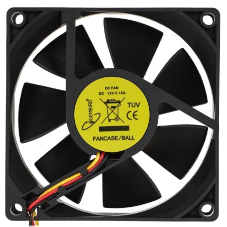 Вентилятор для корпуса Gembird FANCASE/BALL-3100 черный, 80 мм, 3100 об/мин, 38.65 дБ, 3 pin