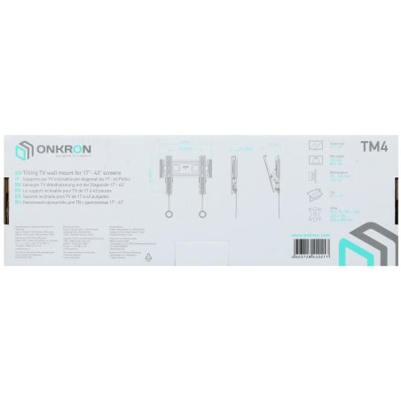Кронштейн ONKRON TM4 для телевизора 17"-43" наклонный, черный