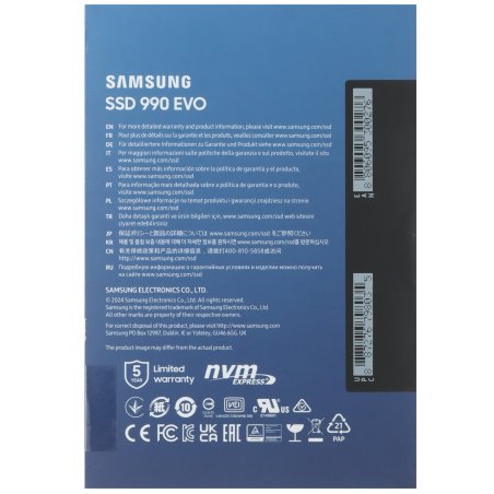 Накопитель SSD Samsung 990 EVO Plus, 4 ТБ, M.2 2280, PCIe 4.0 x4, NVMe 2.0, R/W 7250/6300