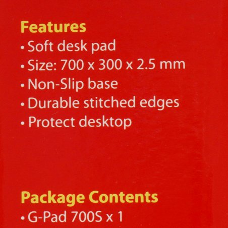 Коврик для мыши Genius G-Pad 700S. Нескользящая резиновая основа с микротекстурированной гладкой поверхностью. Размер: 700 x 300 x 2.5 мм. черный