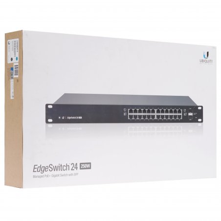 Коммутатор [ES-24-250W EU] Ubiquiti EdgeSwitch 24-250W 24 порта, раздача питания 24/48В на всех портах, суммарная мощность 250W