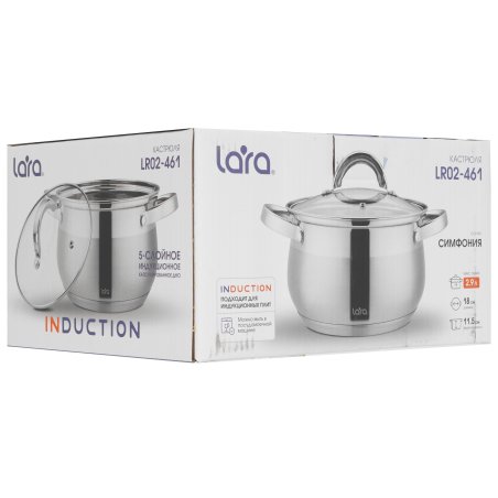 Кастрюля LARA СИМФОНИЯ LR02-461 2.9л, 18x11,5см,