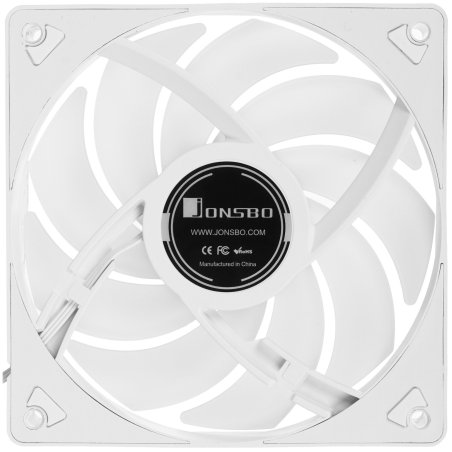 Вентилятор для корпуса JONSBO SL-120CW (120x120x25мм, 4-pin PWM, FRGb, 59.48CFM, 32.0dBA, 1500RPM, белый)