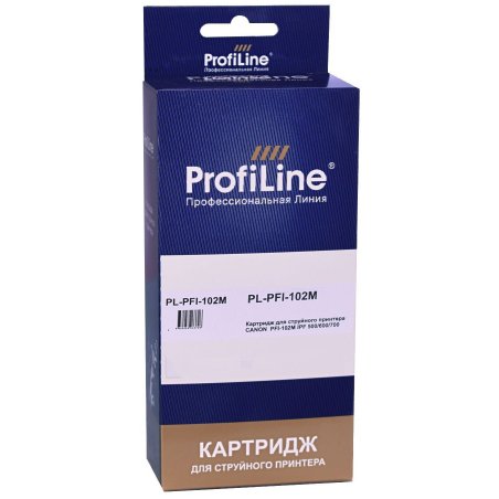 Картридж струйный ProfiLine PL-PFI-102M для принтеров Canon IPF510/IPF605/IPF610/IPF650/IPF655/IPF710/IPF750/IPF755/IPF760/IPF766 с чернилами Magenta