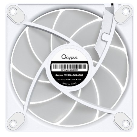Вентилятор для корпуса Ocypus Gaммa F12 Elite WH ARGb 3 IN 1, 120x120x25мм, 4-PIN PWM, 600-1800 RPM, 26 DBA MAX, HYDRO BEARING