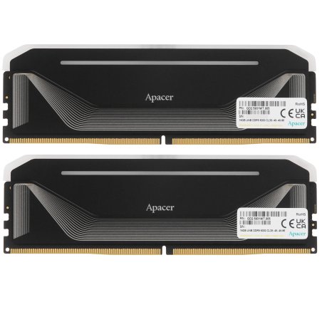 Оперативная память Apacer Nox, DDR5, 32Gb (2x16 Gb), 6000 MHz, CL38, DIMM, радиатор, RGb, черный