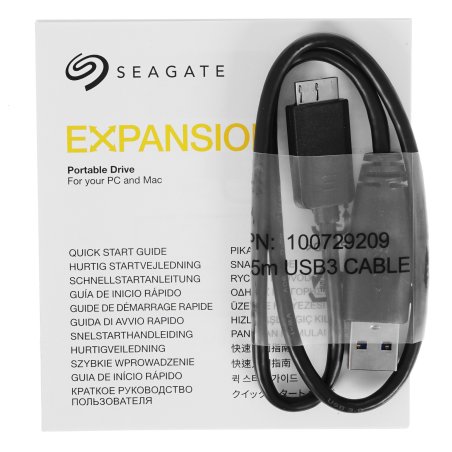 Внешний HDD 2.5" Seagate Expansion, 2TB, USB 3.2 Gen 1 Type-A, 5400 rpm, черный