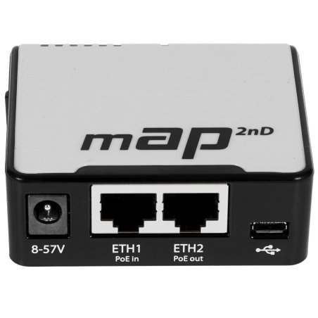 Беспроводной маршрутизатор MikroTik RBmAP2nD 802.11n 300Mbps 2.4 ГГц -1xLAN PoE белый