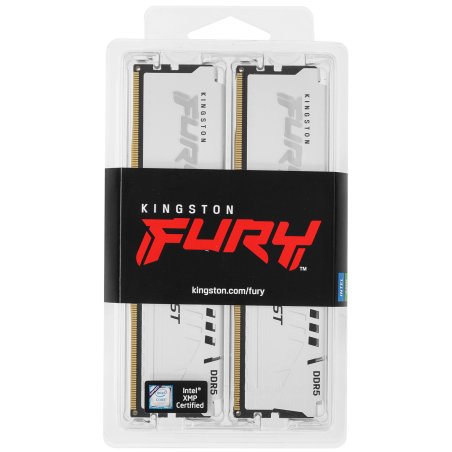 Оперативная память Kingston FURY Beast White EXPO, DDR5, 32Gb (1x32 GB), 6000 MHz, CL30, радиатор, белый