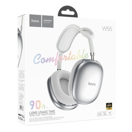 Наушники мониторные Hoco Air Triumph W35 серебристый беспроводные bluetooth оголовье