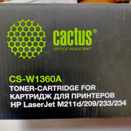 Картридж лазерный Cactus CS-W1360A (HP 136A) черный (1150 стр.) для HP LaserJet M211d/209/233/234