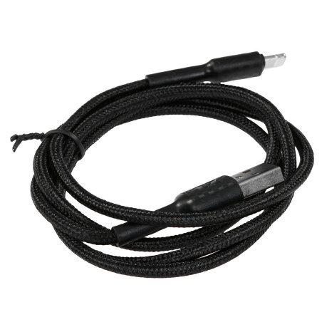 Кабель Defender F181, USB 2.0 (AM) - Apple Lightning (M), 1метр, 2.4А, нейлоновая оплетка, черный.