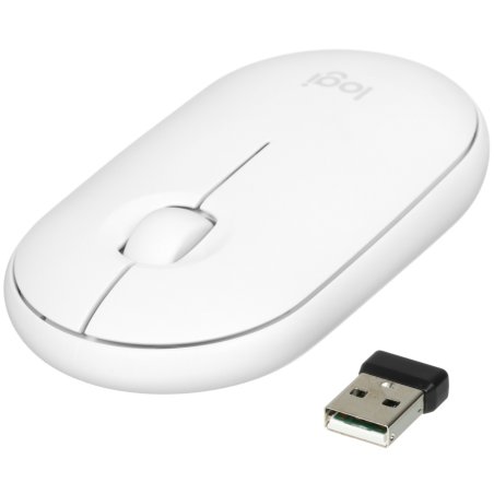 Мышь беспроводная Logitech Pebble M350 белый, 1000 dpi, радиоканал, Bluetooth, USB, кнопки - 3