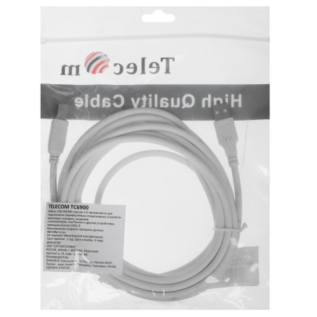 Кабель TELECOM USB2.0 A to B (5.0м)