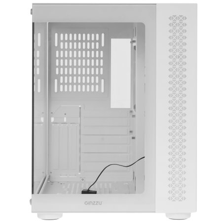 Компьютерный корпус Ginzzu V580 RGb подсветка, закаленное стекло 1*USB 3.0,1*USB 2.0, AU белый ATX