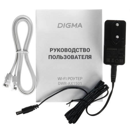 Роутер беспроводной Digma DWR-AX1501 AX1500 10/100/1000BASE-TX черный (упак.:1шт)