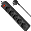 Сетевой фильтр Defender ES, 5.0м, 5 розеток, черный