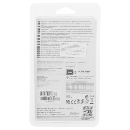 Накопитель SSD Apacer AS350X, 1Tb, 2.5", SATA III, R/W 560/540