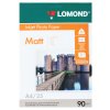 Фотобумага Lomond односторонняя матовая, 90г/м2, A4 (21X29,7)/25л. для струйной печати