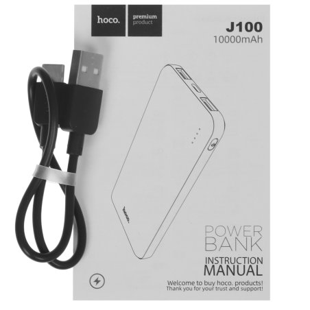Портативный аккумулятор Hoco J100 High-ranking 10000mAh 2.1A 2xUSB-A черный