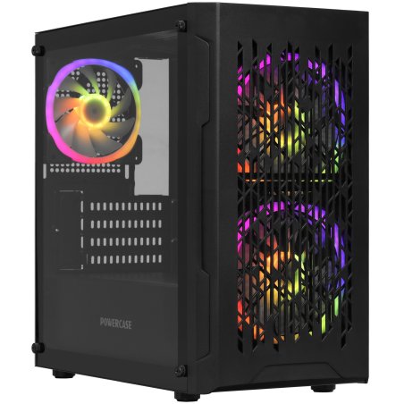 Компьютерный корпус Powercase Mistral Micro A3W ARGb, Tempered Glass, 2x 140мм ARGb PWM+1x 120мм ARGb PWM, белый, mATX (CMMAW-A3)
