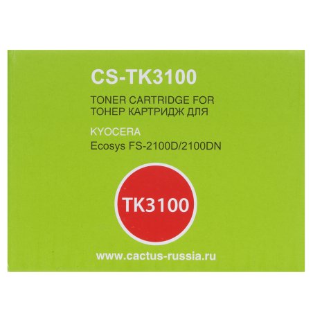 Картридж лазерный Cactus CS-TK3100 черный (12500 стр.) для Kyocera Ecosys FS-2100D/2100DN