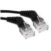 Патч-корд Vention прямой UTP cat.6a, RJ45 угол 90 - 5м. черный