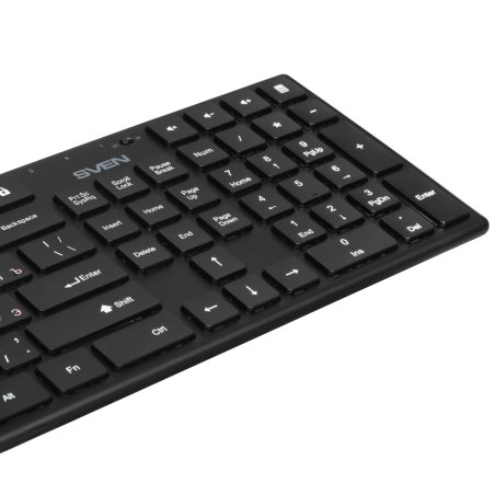 Беспроводной набор Sven ножничная клавиатура + мышь KB-C2550W черный (109 кл.,12Fn, 1000DPI, 2+1 кл.)