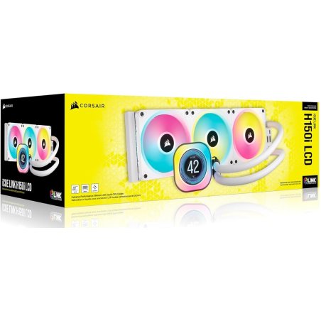 Система жидкостного охлаждения Corsair iCUE LINK H150i RGb (360мм, белый, RGb/ Fans: 3x120мм, 63.1CFM, 37dBA, 2400RPM/Rad thickness 27мм/ S: 1851, 1700, 1200, 115X, AM5, AM4)