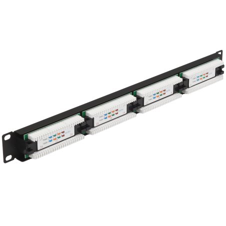 Патч-панель Rexant 19", 1U, 24 порта RJ-45, категория 5e, UTP неэкранированная, черная