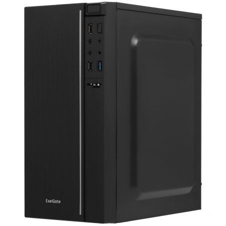 Компьютерный корпус Minitower ExeGate mEVO-9302-RGb (mATX, без БП, 2*USB+1*USB 3.0, HD аудио, черный с RGb подсветкой)